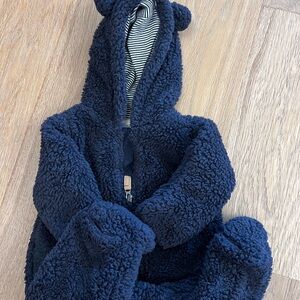 3M Carters Cozy Navy Blue Fleece Baby Onesie